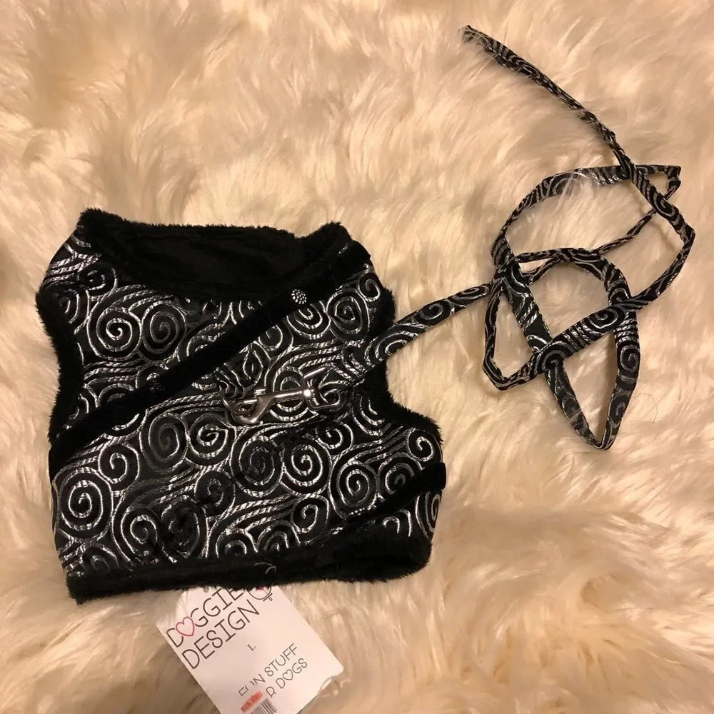 Doggie Design Brocade black/silver size large